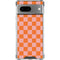 Orange Checkered Google Pixel 8 Clear Case